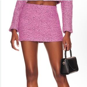 L’Academie Eira Mini Skirt in Pink & Black